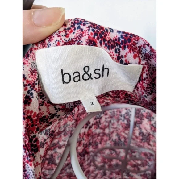 BA&SH Paris Liberty Floral Print Dress French Girl Chic Red & Blue M Never Worn! - Picture 4 of 5